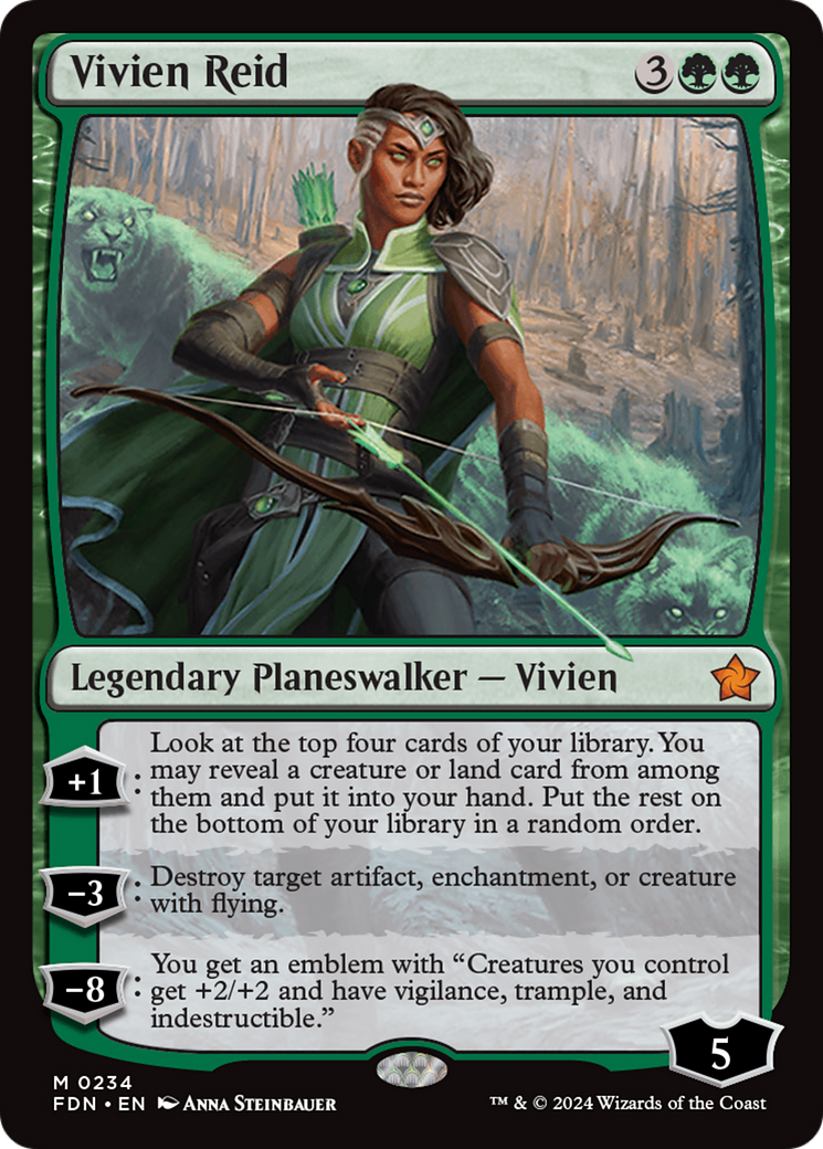 Vivien Reid - Mythic Legendary Planeswalker — Vivien card from Foundations