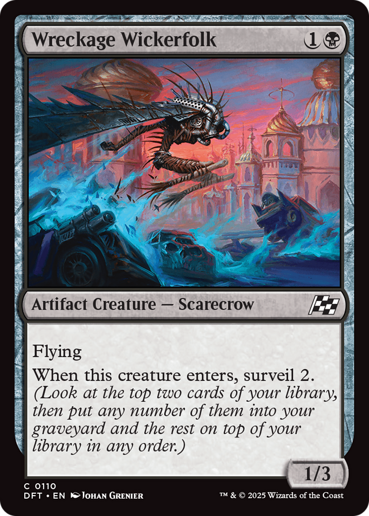 Wreckage Wickerfolk - Common Artifact Creature — Scarecrow card from Aetherdrift