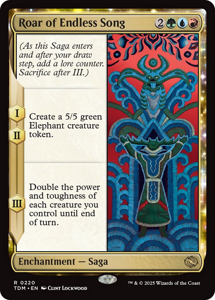 Roar of Endless Song - Rare Enchantment — Saga card from Tarkir: Dragonstorm