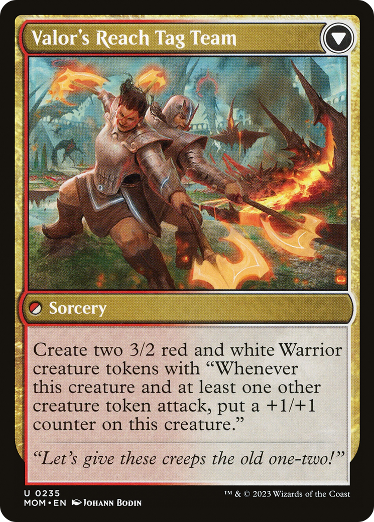 Back face of Invasion of Kylem // Valor's Reach Tag Team - Battle — Siege card