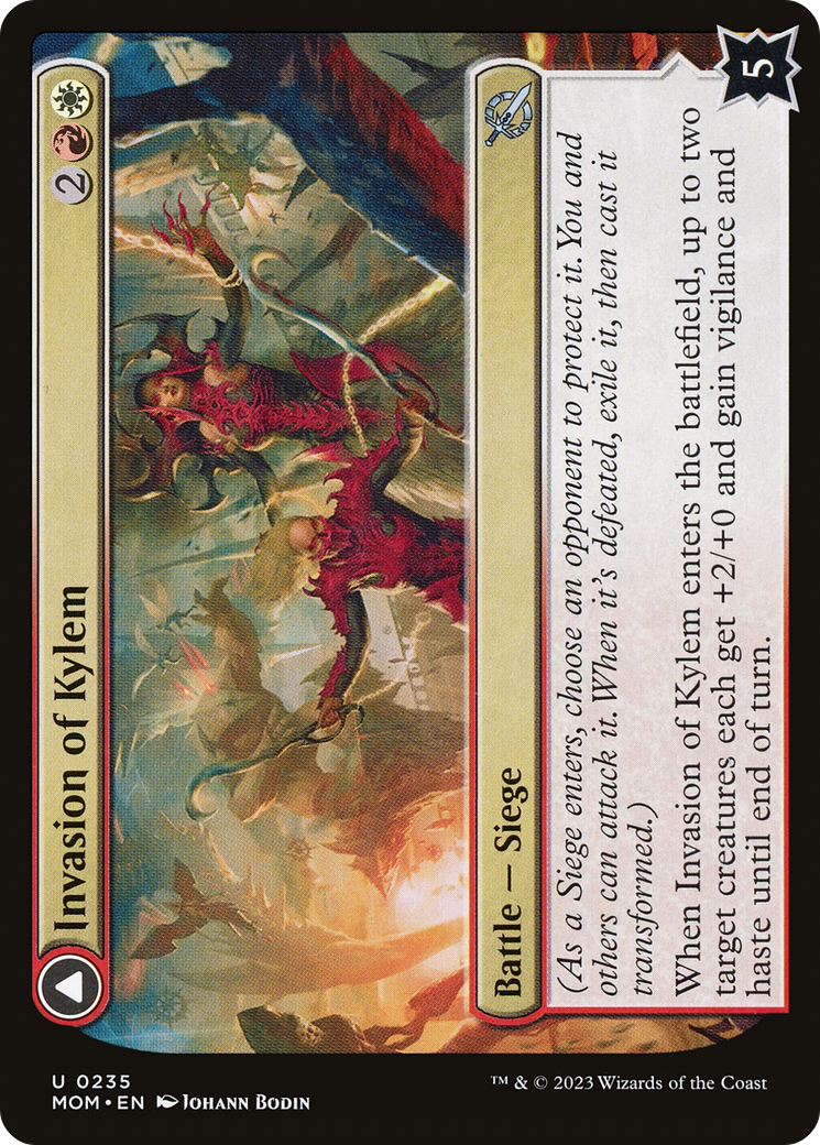 Invasion of Kylem // Valor's Reach Tag Team - Uncommon Battle — Siege card from March of the Machine