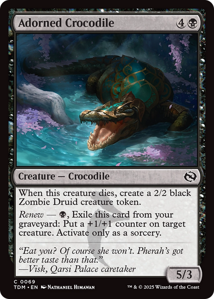 Adorned Crocodile - Common Creature — Crocodile card from Tarkir: Dragonstorm