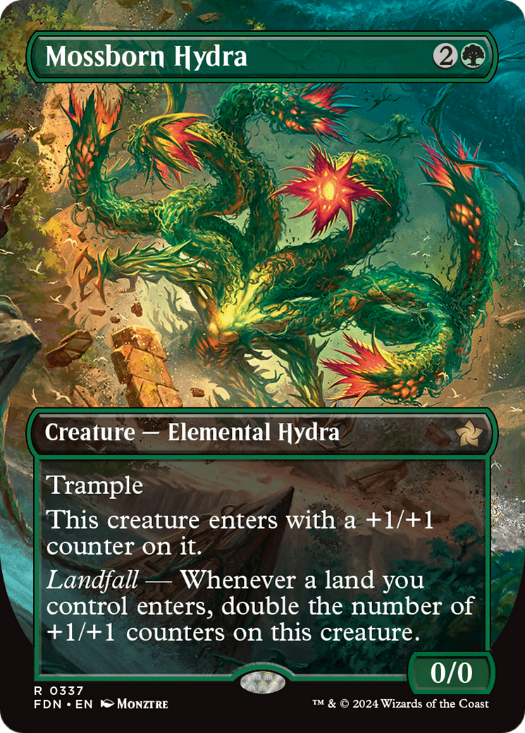 Mossborn Hydra - Rare Creature — Elemental Hydra card from Foundations