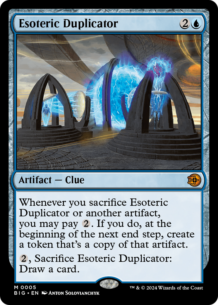 Esoteric Duplicator - Mythic Artifact — Clue card from The Big Score