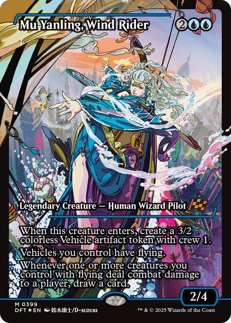 Mu Yanling, Wind Rider - Mythic Legendary Creature — Human Wizard Pilot card from Aetherdrift