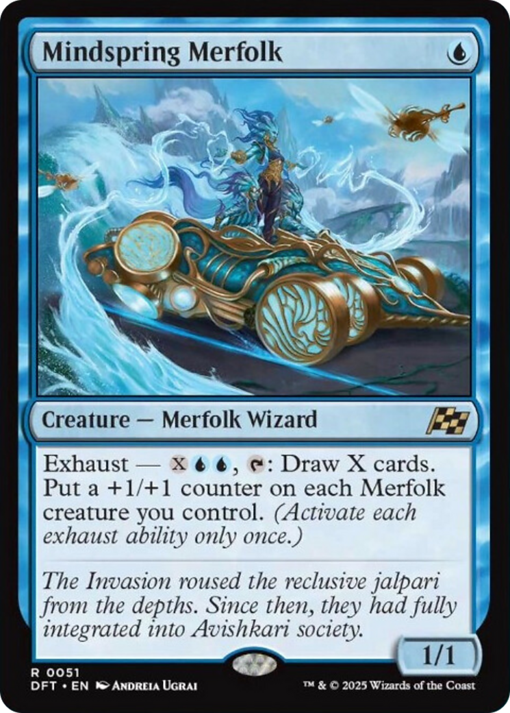 Mindspring Merfolk - Rare Creature — Merfolk Wizard card from Aetherdrift