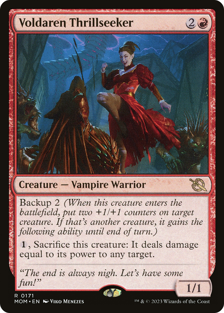 Voldaren Thrillseeker - Rare Creature — Vampire Warrior card from March of the Machine