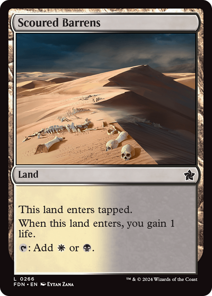 Scoured Barrens - Common Land card from Foundations