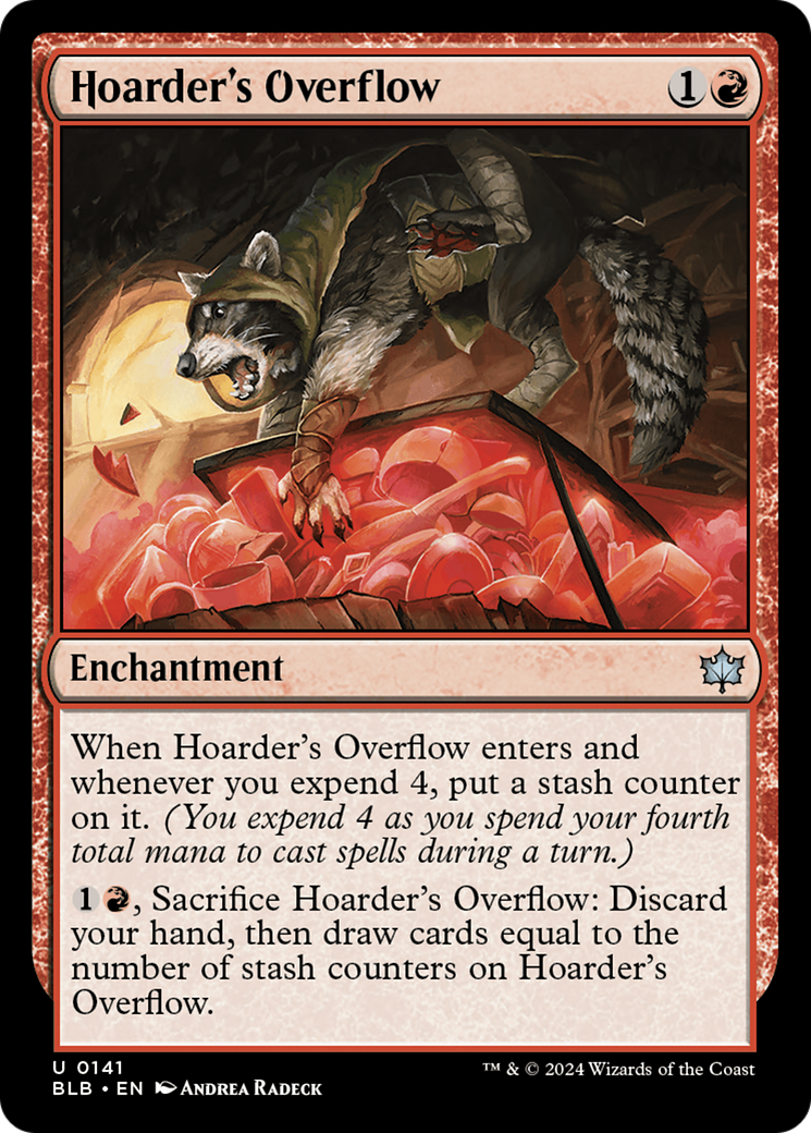 Hoarder's Overflow - Uncommon Enchantment card from Bloomburrow