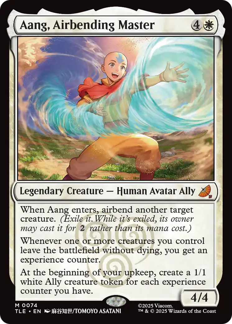 Aang, Airbending Master - Mythic Legendary Creature — Human Avatar Ally card from Avatar: The Last Airbender Eternal