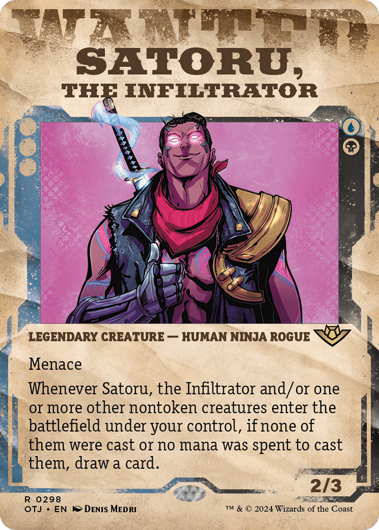 Satoru, the Infiltrator - Rare Legendary Creature — Human Ninja Rogue card from Outlaws of Thunder Junction