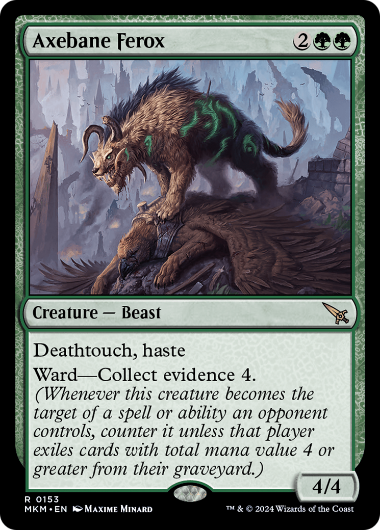 Axebane Ferox - Rare Creature — Beast card from Murders at Karlov Manor