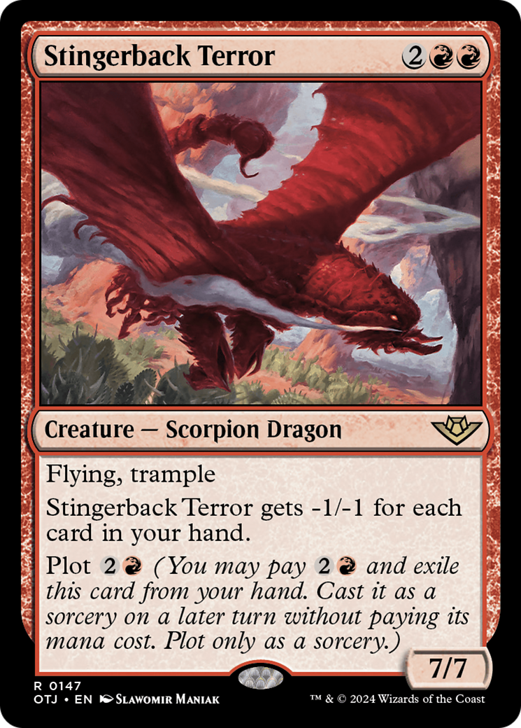 Stingerback Terror - Creature — Scorpion Dragon used in 33.3% of Mono-Red sideboards