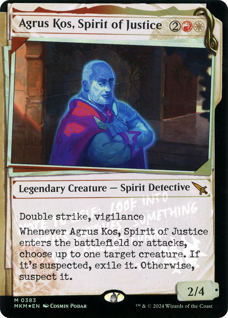 Agrus Kos, Spirit of Justice - Mythic Legendary Creature — Spirit Detective card from Murders at Karlov Manor