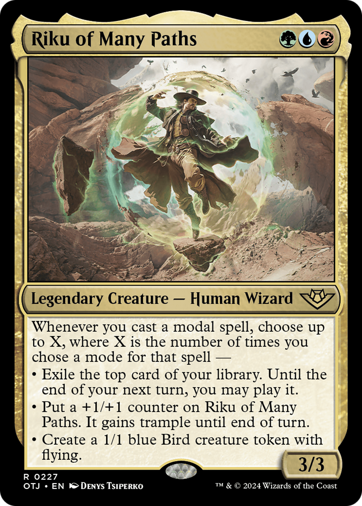 Riku of Many Paths - Rare Legendary Creature — Human Wizard card from Outlaws of Thunder Junction