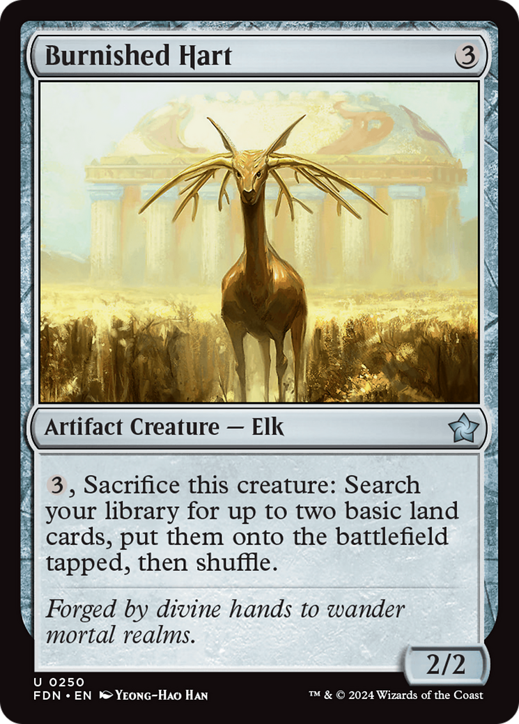 Burnished Hart - Uncommon Artifact Creature — Elk card from Foundations