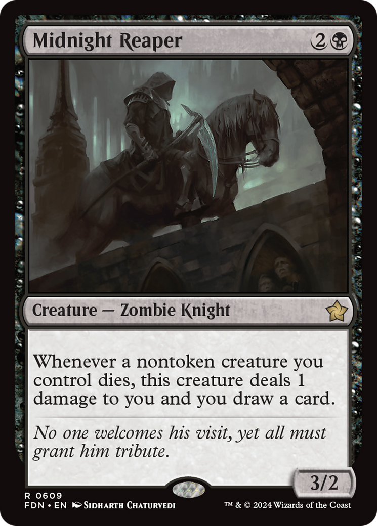 Midnight Reaper - Rare Creature — Zombie Knight card from Foundations