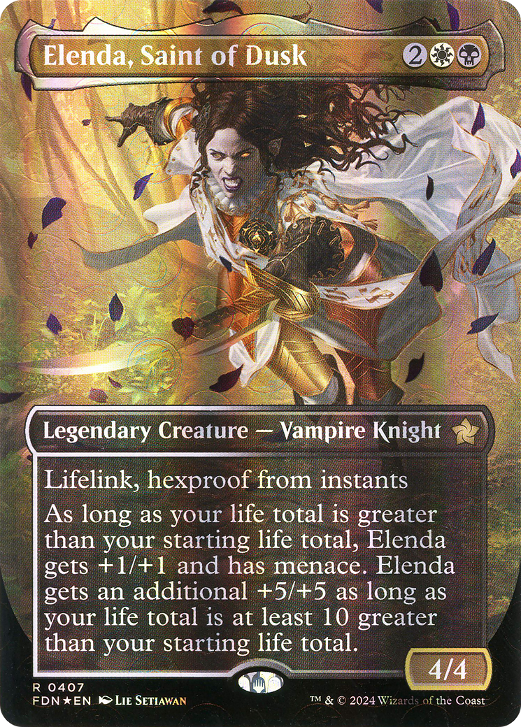 Elenda, Saint of Dusk - Rare Legendary Creature — Vampire Knight card from Foundations