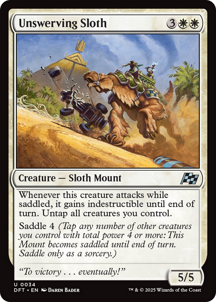Unswerving Sloth - Uncommon Creature — Sloth Mount card from Aetherdrift