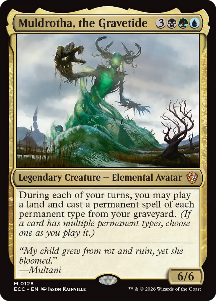 Muldrotha, the Gravetide - Mythic Legendary Creature — Elemental Avatar card from Lorwyn Eclipsed Commander