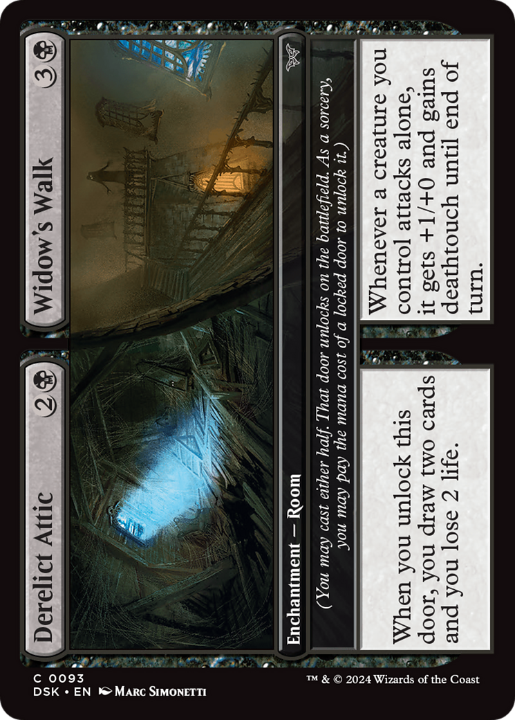 Derelict Attic // Widow's Walk - Common Enchantment — Room card from Duskmourn: House of Horror