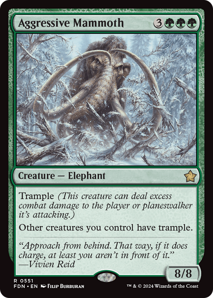 Aggressive Mammoth - Rare Creature — Elephant card from Foundations