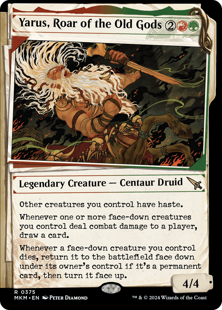 Yarus, Roar of the Old Gods - Rare Legendary Creature — Centaur Druid card from Murders at Karlov Manor