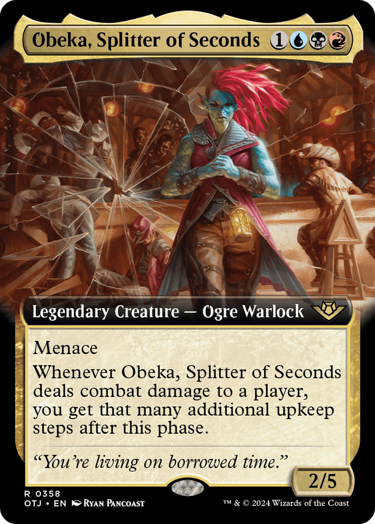 Obeka, Splitter of Seconds - Rare Legendary Creature — Ogre Warlock card from Outlaws of Thunder Junction