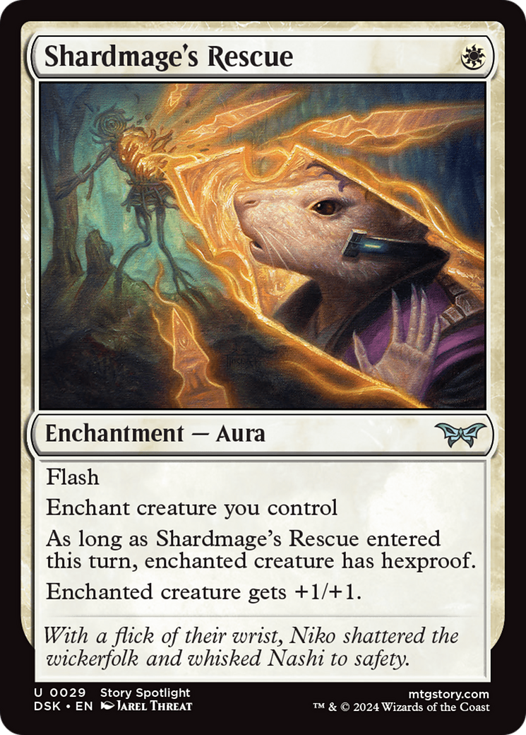 Shardmage's Rescue - Uncommon Enchantment — Aura card from Duskmourn: House of Horror