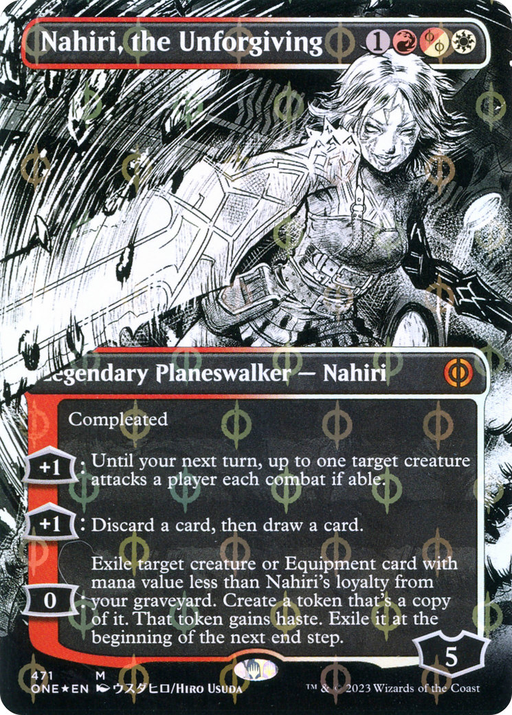 Nahiri, the Unforgiving - Mythic Legendary Planeswalker — Nahiri card from Phyrexia: All Will Be One