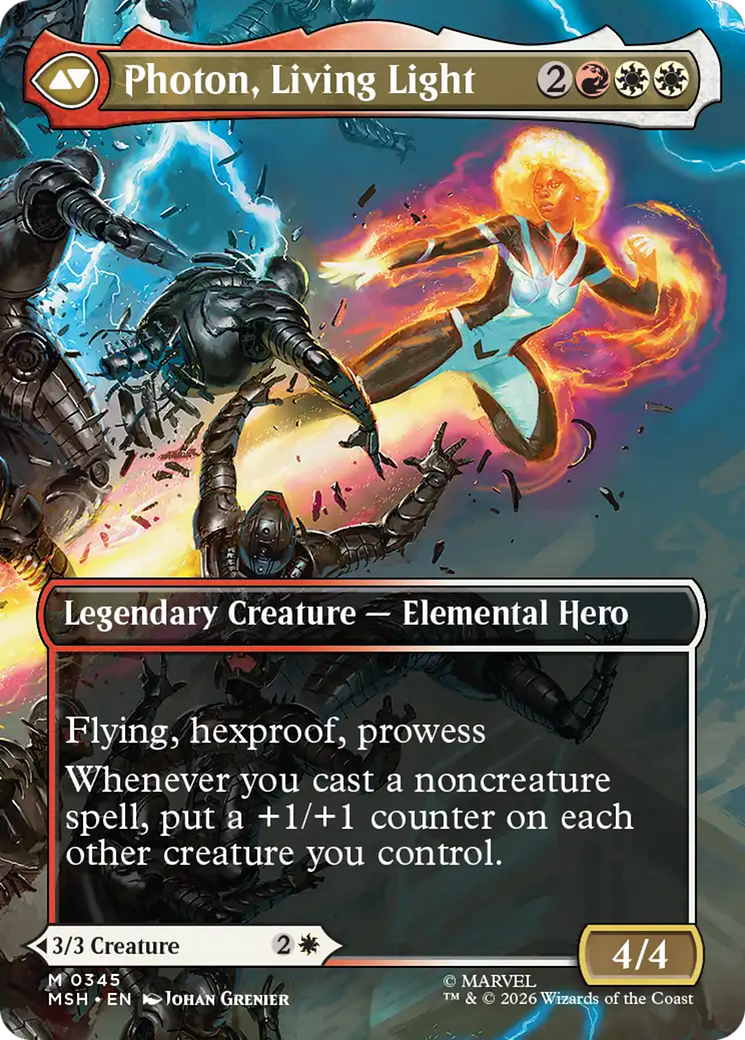 Back face of Monica Rambeau // Photon, Living Light - Legendary Creature — Human Hero card