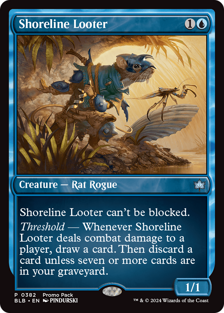 Shoreline Looter - Uncommon Creature — Rat Rogue card from Bloomburrow