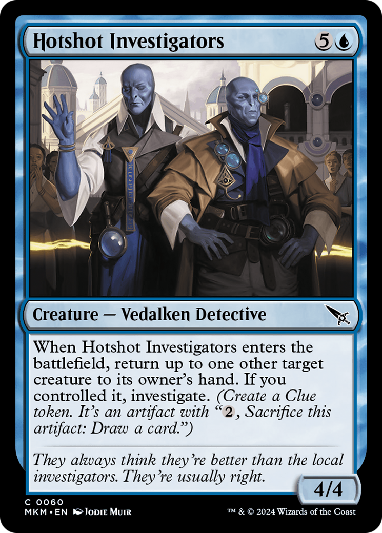 Hotshot Investigators - Common Creature — Vedalken Detective card from Murders at Karlov Manor