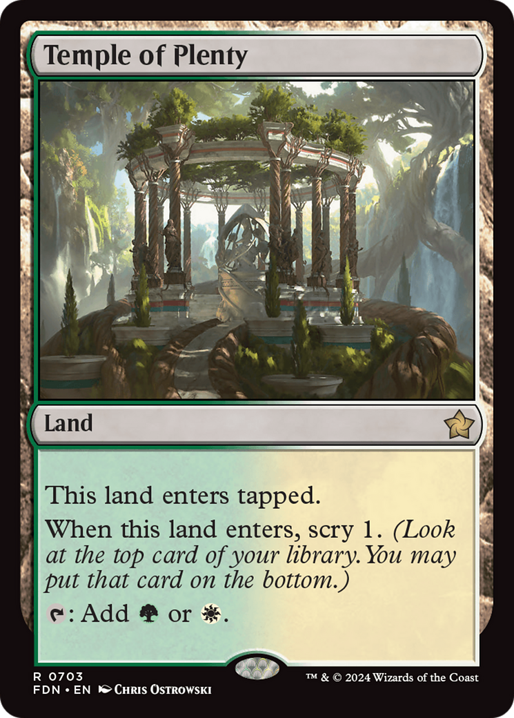 Temple of Plenty - Rare Land card from Foundations