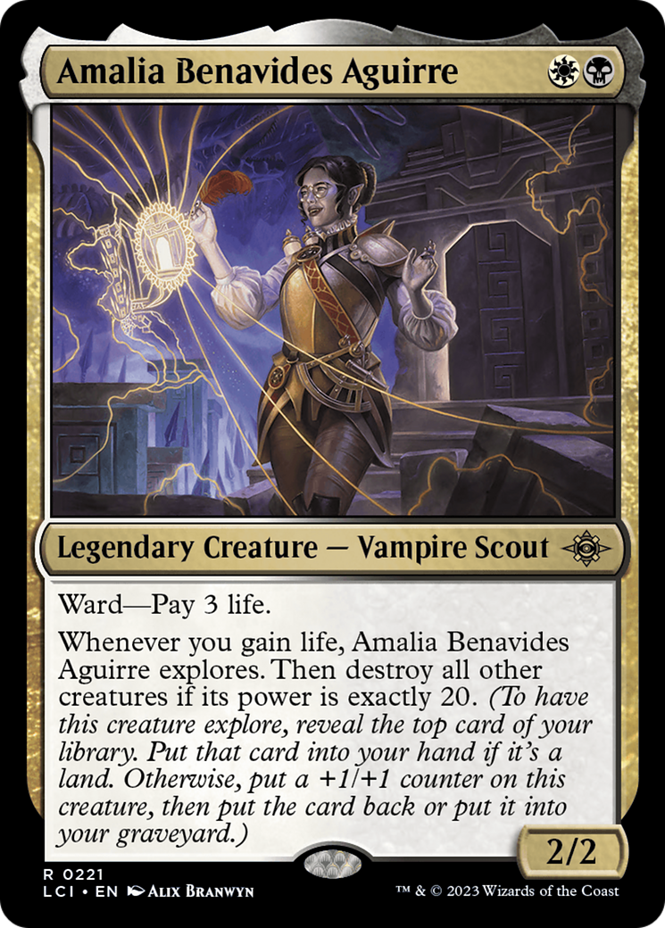 Amalia Benavides Aguirre - Rare Legendary Creature — Vampire Scout card from The Lost Caverns of Ixalan