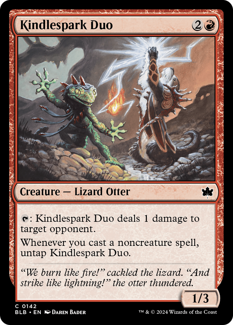 Kindlespark Duo - Common Creature — Lizard Otter card from Bloomburrow