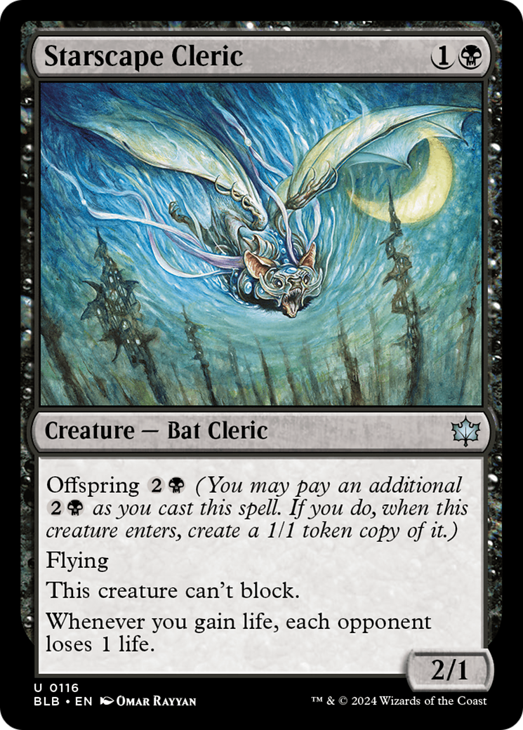Starscape Cleric - Uncommon Creature — Bat Cleric card from Bloomburrow