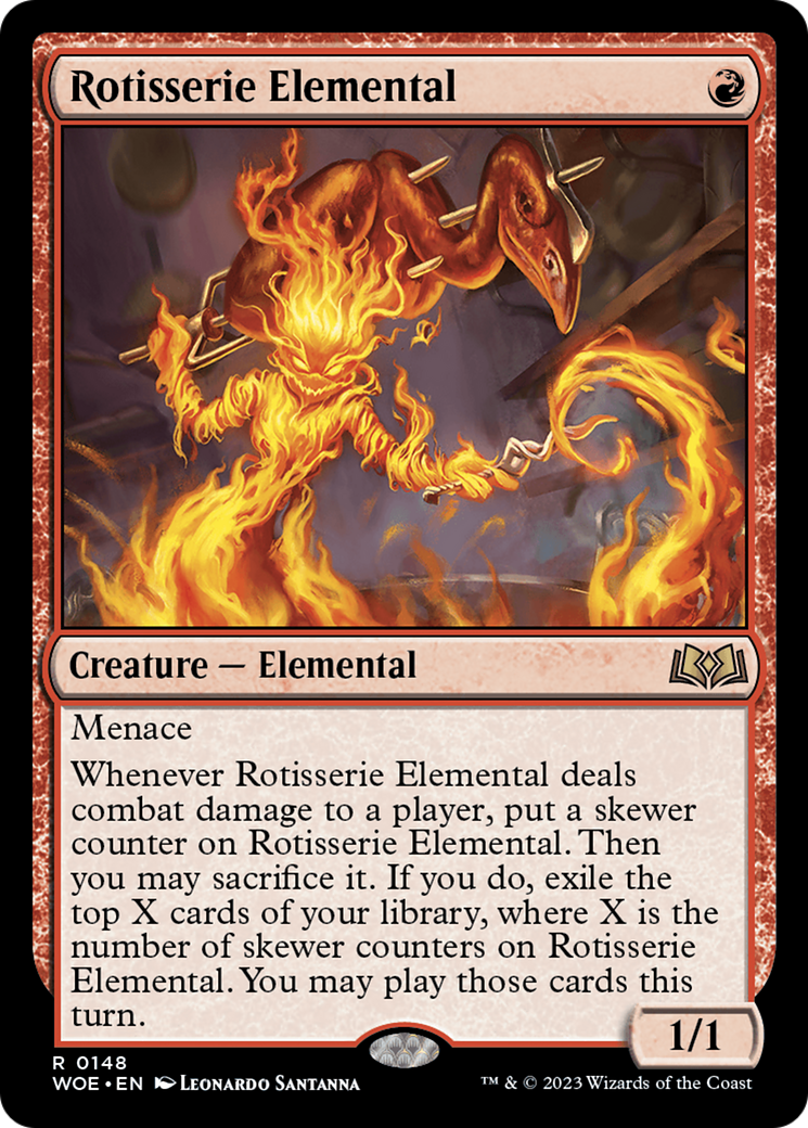 Rotisserie Elemental - Rare Creature — Elemental card from Wilds of Eldraine