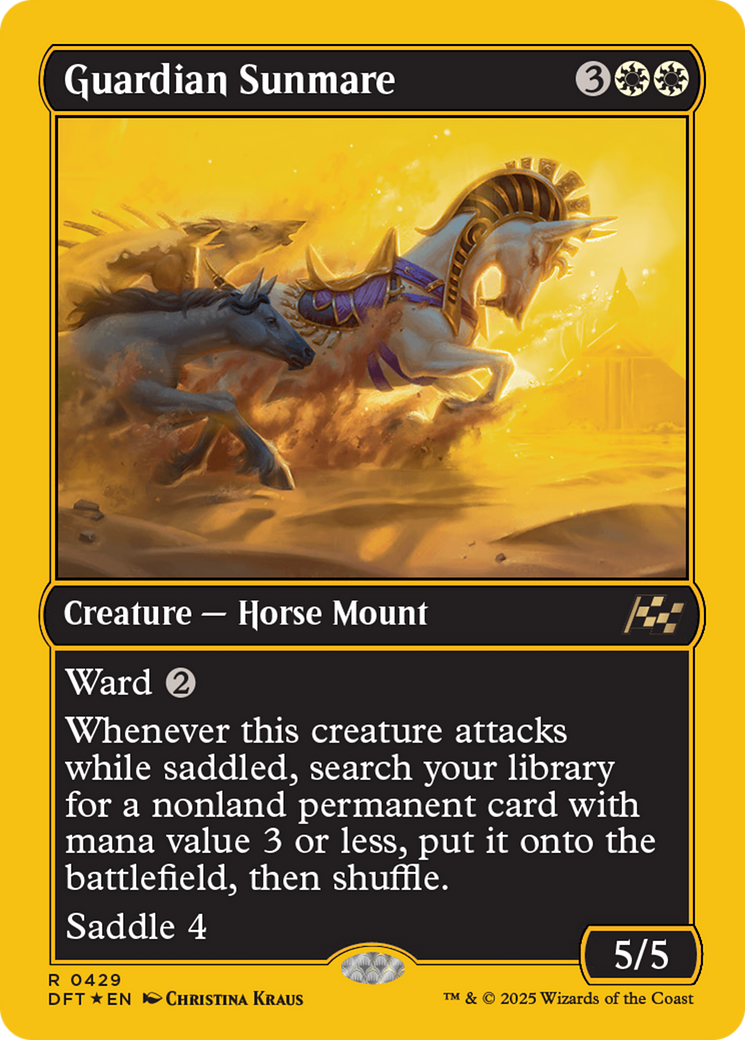 Guardian Sunmare - Rare Creature — Horse Mount card from Aetherdrift