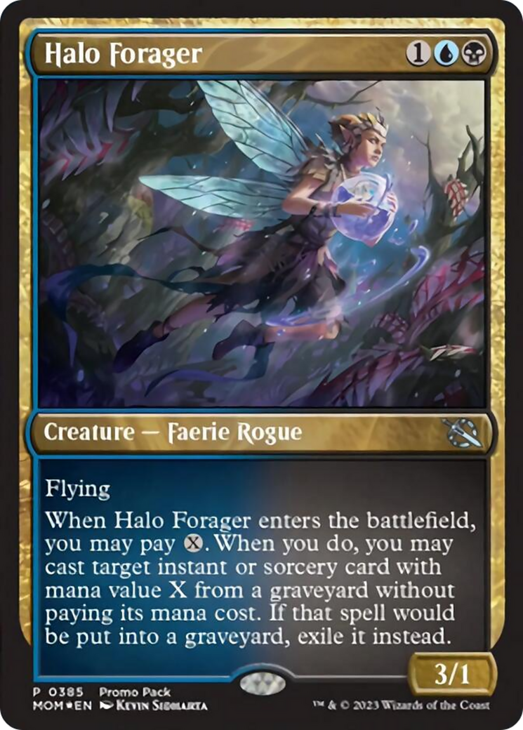 Halo Forager - Uncommon Creature — Faerie Rogue card from March of the Machine