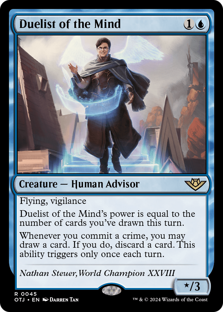 Duelist of the Mind - Rare Creature — Human Advisor card from Outlaws of Thunder Junction