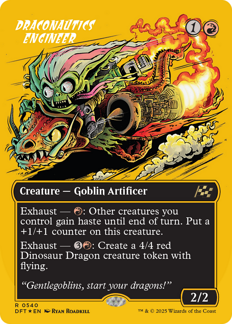 Draconautics Engineer - Rare Creature — Goblin Artificer card from Aetherdrift