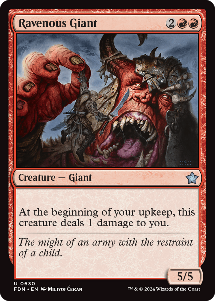 Ravenous Giant - Uncommon Creature — Giant card from Foundations