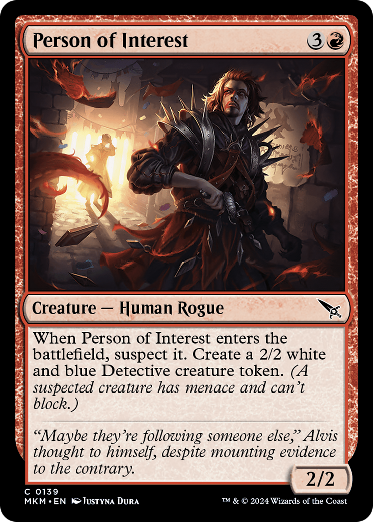 Person of Interest - Common Creature — Human Rogue card from Murders at Karlov Manor
