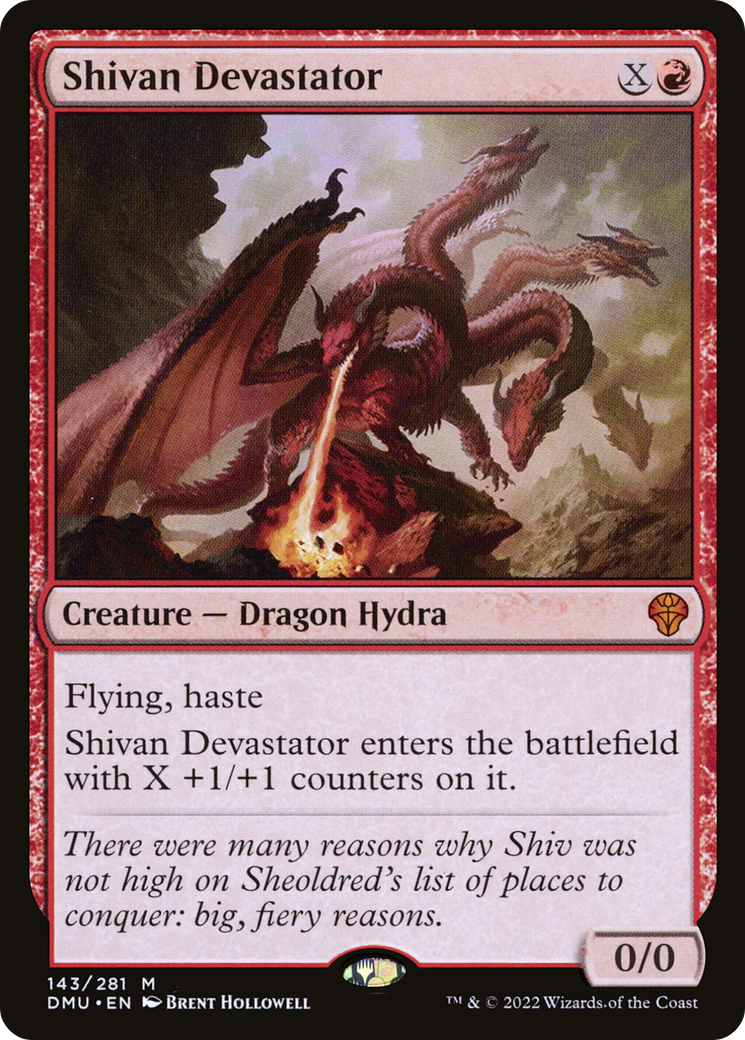 Shivan Devastator - Mythic Creature — Dragon Hydra card from Dominaria United