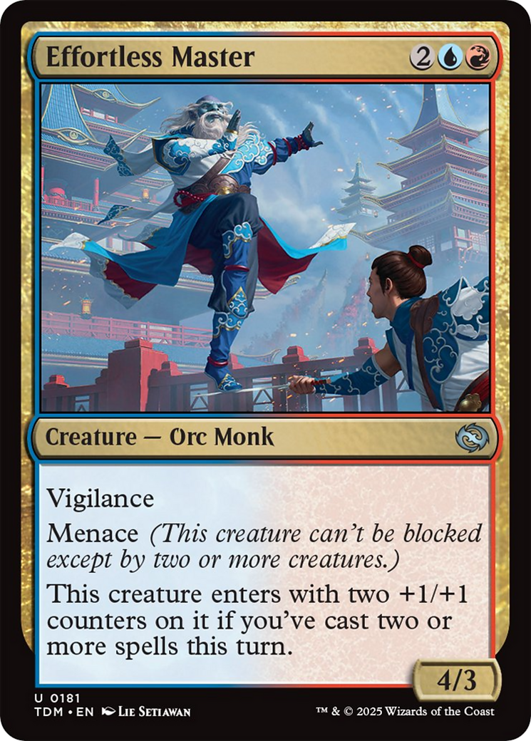 Effortless Master - Uncommon Creature — Orc Monk card from Tarkir: Dragonstorm
