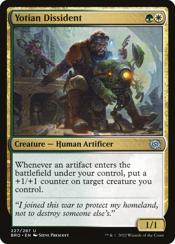 Yotian Dissident - Uncommon Creature — Human Artificer card from The Brothers' War