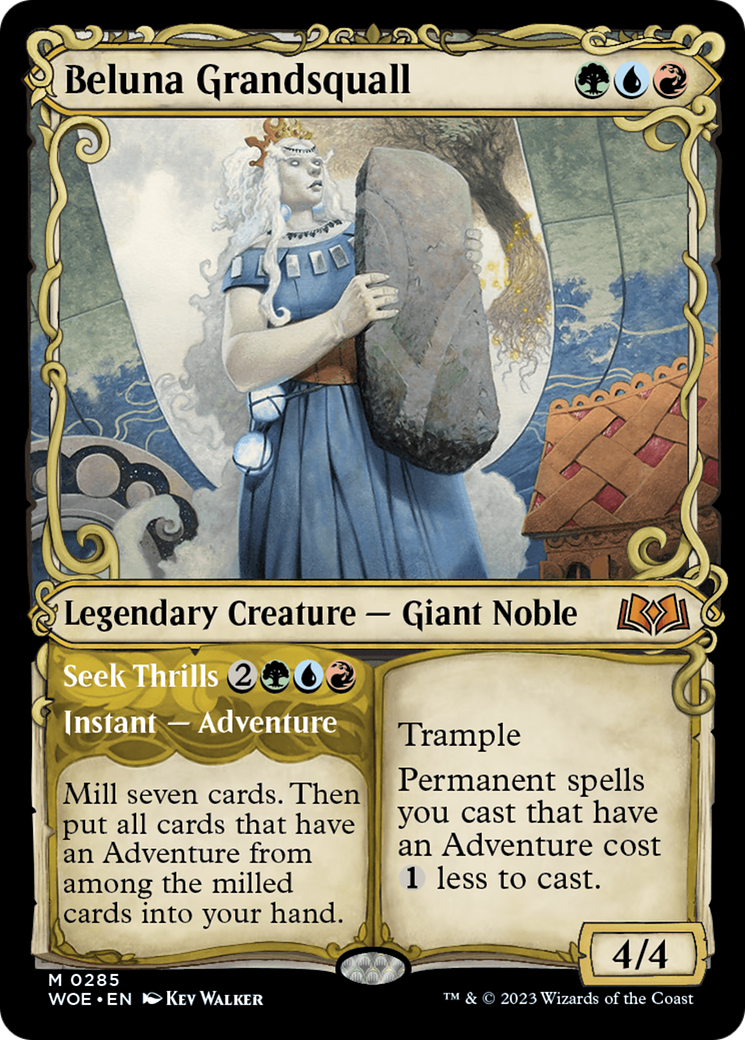 Beluna Grandsquall // Seek Thrills - Mythic Legendary Creature — Giant Noble card from Wilds of Eldraine