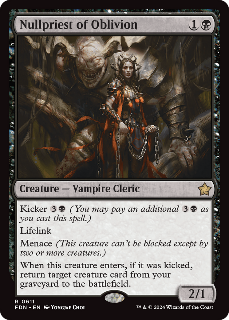 Nullpriest of Oblivion - Rare Creature — Vampire Cleric card from Foundations