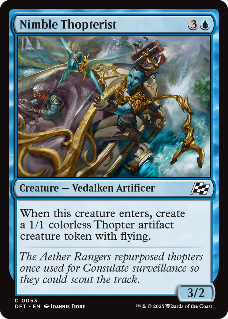 Nimble Thopterist - Common Creature — Vedalken Artificer card from Aetherdrift